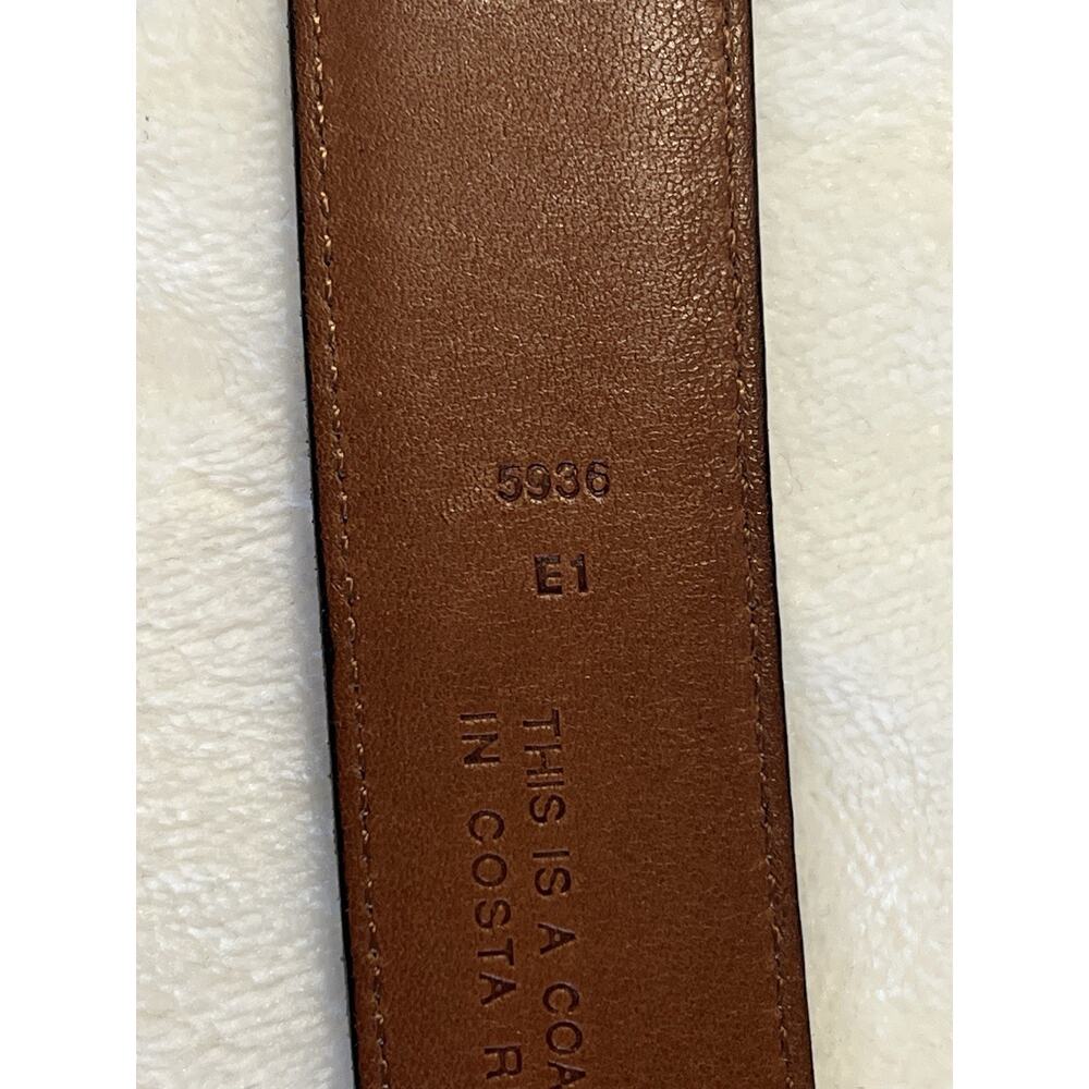 Coach 5936 Mens 42" 105 CM Black Leather Belt Silver Tone Buckle Classic - Picture 6 of 13